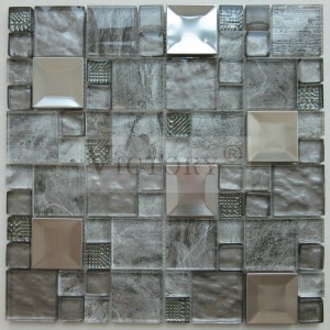 Mosaico de metal Mosaico de acero inoxidable Mosaico de aluminio Mosaico de mezcla aleatoria metálica Azulejos de mosaico de plata metálica
