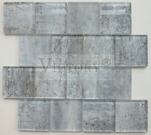 חומר קישוט בניין בסגנון גרמניה קריסטל פסיפס אריח סין ייצור זכוכית תערובת אבן פסיפסים דקור אריח