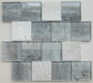 ວັດສະດຸຕົກແຕ່ງອາຄານແບບເຍຍລະມັນ Crystal Mosaic Tile ຈີນຜະລິດແກ້ວຜະສົມ Stone Mosaics Decor Tile