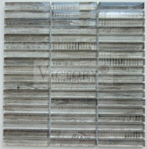 ក្រឡាក្បឿងដែក 300*300 បន្ទះកញ្ចក់ Mosaic Crystal Mosaic Tile សម្រាប់ Lobby Wall Factory Direct Wholesale ដែលមានគុណភាពល្អ បន្ទះកញ្ចក់ប្រផេះ ក្បឿងដែក Mosaic
