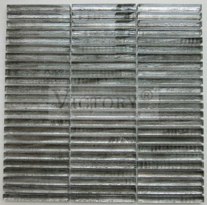 300*300 Metal Tile Strip Glass Mosaic Crystal Mosaic Tile yeLobby Wall Factory Direct Wholesale Yakanaka Hunhu Strip Grey Girazi Metal Mosaic Tile