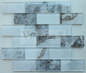 Ameerika stiilis söögisaali kaunistusriba metroo mosaiikplaadid Backsplash metrooplaadid kristallklaasist kivimosaiik Bianco Carrara valgest marmorist mosaiikplaadid köögile Backsplash ja vannituba