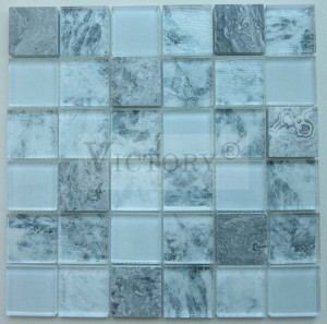 Četvrtasti mozaik pločice Mramorni mozaik pločice Kameni mozaik Backsplash crno-bijele mozaik pločice