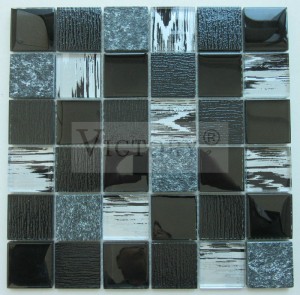 Vierkante mozaïektegels Marmeren mozaïektegel Steenmozaïek Backsplash Zwart-witte mozaïektegel