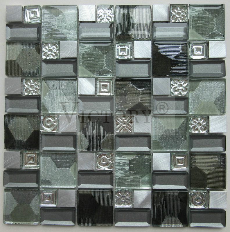 Квадратни мозаични плочки Метални мозаични плочки Кристален мозаик мозаик Кујнски плочки Избрана слика
