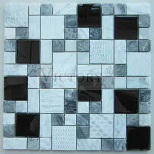 ထွင်းထုပုံစံ အဖြူရောင်/အဝါနုရောင်/အညိုရောင်/အနက်ရောင် ရေချိုးခန်းနံရံ/ကြမ်းပြင် မီးဖိုချောင် Backspalsh စကျင်ကျောက်ပြား Mosaic ကြွေပြား Mosaic Backsplash Square Mosaic ကြွေပြားများ စတုဂံ Mosaic ကြွေပြား Mosaic မြေအောက်ရထား ကြွေပြားကျောက် Mosaic Shower
