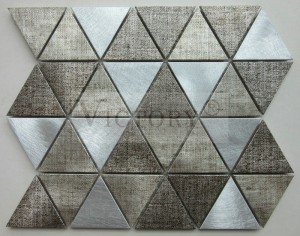 Baldosa de mosaico de aluminio con aspecto de mármore e impresión dixital de inxección de tinta en cor gris triángulo/tira/hexágono