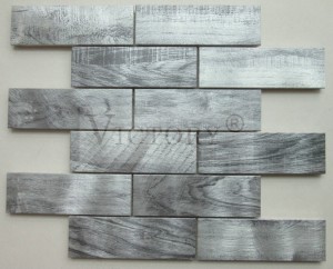 Marmor ser grå färg Bläckstråle digital utskrift Triangel/remsa/hexagon aluminium mosaikplatta