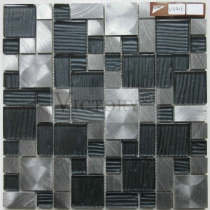 Mosaico de Metal Mosaico de Aço Inoxidável Mosaico de Alumínio Metálico Mosaico de Mistura Aleatória Mosaico de Prata Metálico Azulejos de Mosaico de Prata