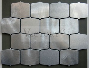Laternen-Mosaik-Fliesen-Aluminium-Mosaik-Mosaik-Wand-Dekor-Mosaik-Innenraum-Mosaik-Fliesen aus gebürstetem Metall