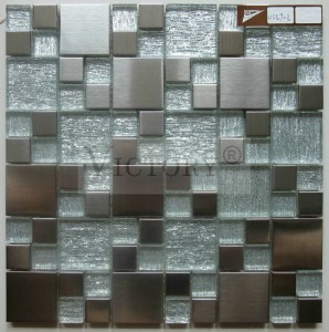 Метален мозаик Мозаик од не'рѓосувачки челик Алуминиумски мозаик метален случајно мешање мозаик метални сребрени мозаик плочки