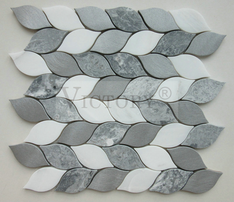 High Quality Fashion Design Leaf Shape Aluminum with Marble Mosaic for Backsplash Featured Image