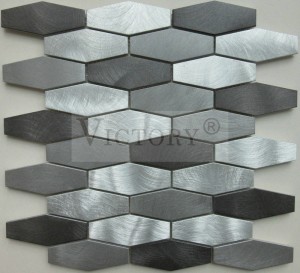 Hexagon-Aluminiumglas-Mosaik-Fliese für Hauptdekoration-Glasmischungs-Metallmosaik-Fliese