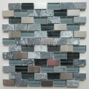 Pergalės banga pilka marmurinė mozaika Kinijos akmuo natūralus akmuo mozaikinė plytelė marmurinė mozaikinė plytelė Backsplash