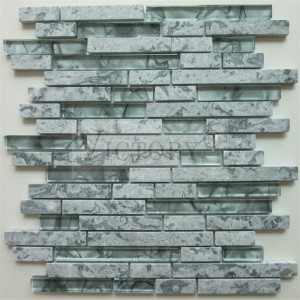 Victory Wave Gray Marble Mosaic China Stone Natural Stone Mosaic Tile Marble Mosaic Tile Backsplash