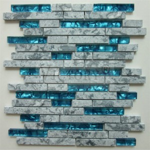 Victory Wave Marble Grey Mosaig Tsieina Stone Mosaig Stone Naturiol Teil Marmor Mosaig Tile Backsplash