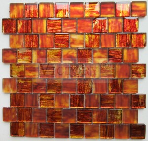 Inkjet Emas Daun Mosaik Digital Dicetak Ubin Mosaik Ubin Mosaik Tembaga Ubin Mosaik Merah Ubin Mosaik Hijau Mosaik Kristal