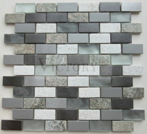 Мозаик од камен од стакло во европски стил со кристално алуминиумско метално мешање