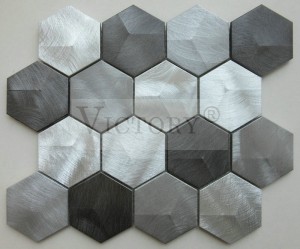 Hexagon Mosaik Flise Aluminium Mosaik Metallisk Mosaik Badeværelsesfliser Store Mosaik Fliser Mosaik Køkken Bagplade Metal Mosaik Vægkunst