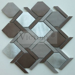 Висококвалитетен мозаик од метална алуминиумска легура четкан за кујна Неправилен добар квалитет на алуминиумски метален мозаик