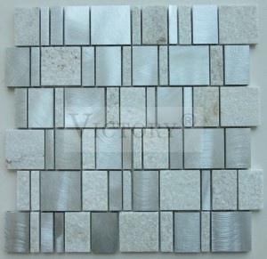 Mosaico de aluminio de piedra de cuarcita con paisaje de apartamento de estilo natural de Francia