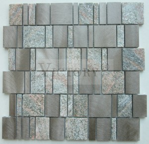 France Natural Style Apartment Landscape Quartzite Stone Aluminum Mosaic