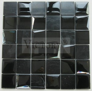 Τετράγωνα μωσαϊκά πλακάκια Μάρμαρο μωσαϊκό Πλακάκι δαπέδου Ασπρόμαυρο μωσαϊκό πλακάκι μπάνιου Μωσαϊκό πλακάκια τοίχου Μωσαϊκό Mirror Art
