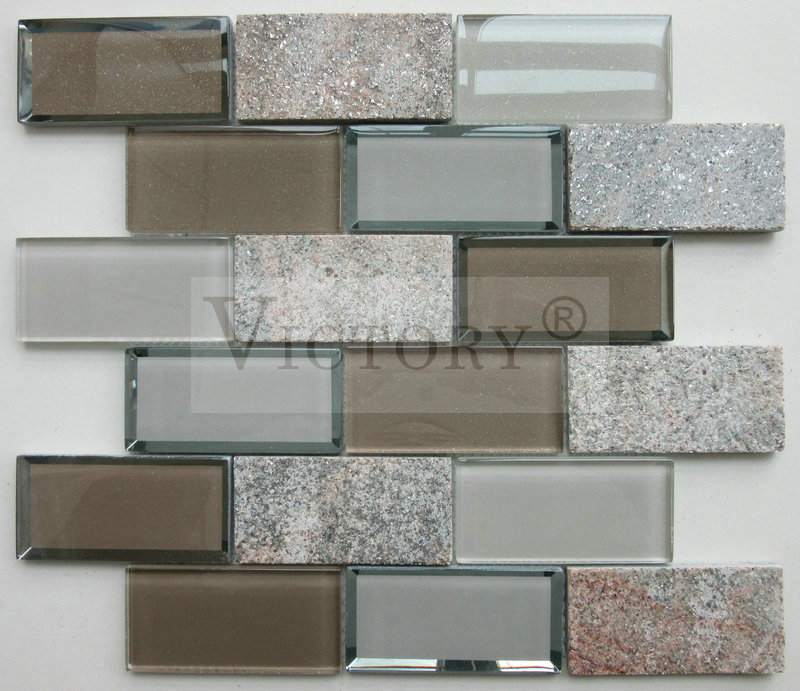 Vacker design Spegel Kök Backsplash Glas Mosaik Tillförsel Marmor Mosaik Kakel Mosaik Spegel Mosaik Konst Glas+Marmor Mosaik