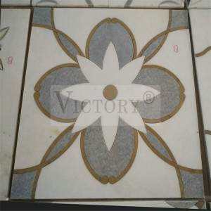 Çin Zafer Su Jeti Mozaik Beyaz Mozaik Fayans Mermer Mozaik Backsplash Su Jeti Pirinç Kakma Beyaz Taş Mozaik