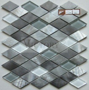 Дијамантски мозаик плочка Алуминиумски мозаик Црн метален мозаик плочки Мозаик плочка Камин Мозаик ѕидни плочки