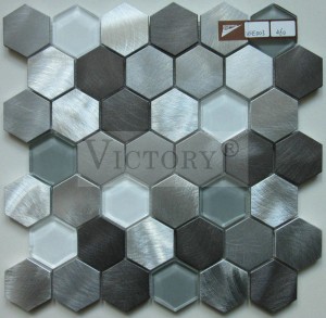 Hexagon Mosaic Pločica Aluminijum Mozaik Stakleni Mozaik Pločice Mozaik Kuhinja Backsplash Mozaik Dizajn