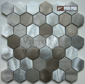 Mosaico Hexagonal Mosaico de Alumínio Mosaico de Vidro Mosaico Mosaico de Cozinha Mosaico Design de Mosaico