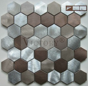 Hexagon Mosaic Tile អាលុយមីញ៉ូម Mosaic កញ្ចក់ Mosaic ក្បឿង Mosaic Kitchen Backsplash Mosaic Design