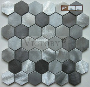 Hatszögletű mozaik csempe alumínium mozaik üvegmozaik mozaik mozaik konyhai Backsplash mozaik kialakítás