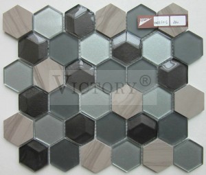 USA Style 3D Crystal Glass ກະເບື້ອງ Mosaic ສໍາລັບການຕົກແຕ່ງກໍາແພງທີ່ທັນສະໄຫມສີຂາວ Travertine/Biancone/CreamMaifil/Emperador Marble Mixed Glass Tiles Mosaic Shape for Home Hotel Bathroom Kitchen Wall Backsplash