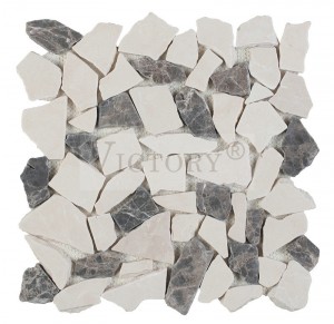 High Quality Beige Natural Stone Decoraton Irregular Marble Mosaic for Floor China Floors Marble Mosaic Wholesale Tile with Matt Finished Surface Stone Mosaic Tiles Natural Stone Mosaic Tile Small Stone Mosaics Stone Mosaic Backsplash Outdoor Mosaic Tiles