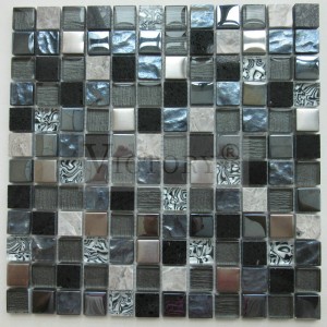Square Mosaic Tile Stone Mosaic Natural Stone Mosaic Tile Glass Mosaic Wall Art Glass & Stone Mosaic Tile Sheets
