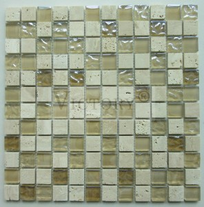 Taila Mosaika Square Vato Mosaika Vato voajanahary Mosaika Tile Glass Mosaic Wall Art Glass & Stone Mosaic Tile Sheets