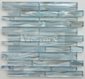 Färgglad glans Kristallglasmosaik Ny stil Tygstruktur Design Glasmosaik för modern väggdekoration