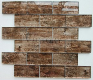 Внутренняя 3D-эффектная стена Натуральная деревенская деревянная мозаика Древесный уголь Щиток Паркет Полоса Плитка Стеклянная мозаика