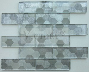 Glass Mosaic Wall Tile Laser Glittering Home Decor Back Splash Morden Design Cloth Pattern Laminated Interior Features