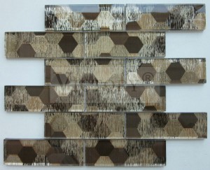 Glass Mosaics Wall Tiles Laser Glittering Home Decor Back Splash Morden Design Cloth Pattern Laminated Atụmatụ ime ime