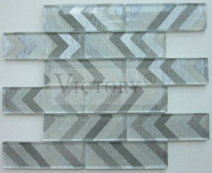 Glass Mosaics Wall Tiles Laser Glittering Home Decor Back Splash Morden Design Cloth Pattern Laminated Interior Features