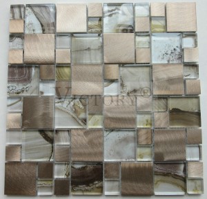 Metallic Mosaic Tile Backsplash Metallic Mosaic Badkeamer Tegels See Glass Mosaic Tile Mosaic Swart Metallic
