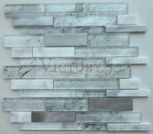 ການອອກແບບ Botique Mosaic ໃນ Shell ແລະ Marble Silk Texture ຊອກຫາກະເບື້ອງແກ້ວ Mosaic ທີ່ມີຄຸນນະພາບສູງສໍາລັບ Wall Backsplash Panels ເຊັ່ນ Feather Pattern