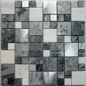 Uloyiso Wave Gray Marble Mosaic China Stone Natural Stone Mosaic Tile Tile Mosaic Tile Backsplash