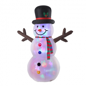 8FT Inflatable Snowman with 3Pcs Projection Lights