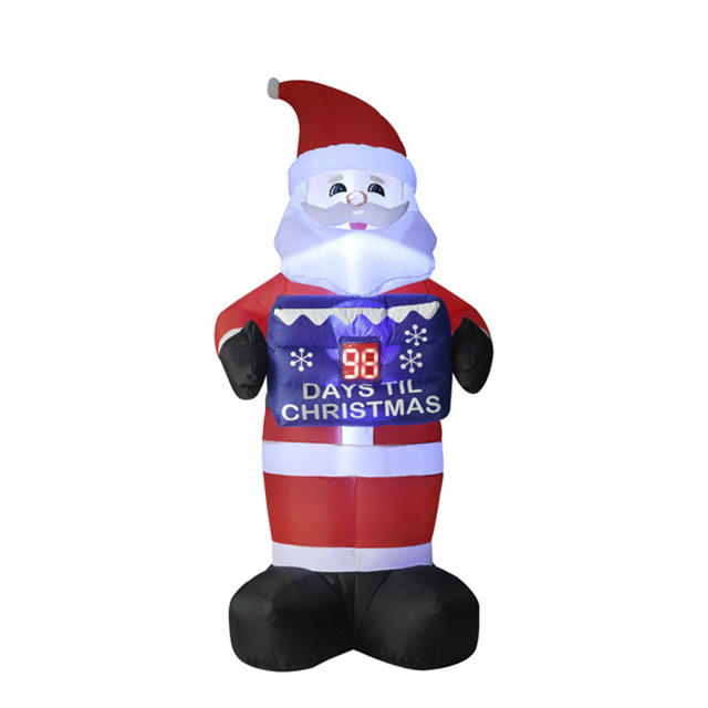 8FT Inflatable Santa kalawan tanda Countdown