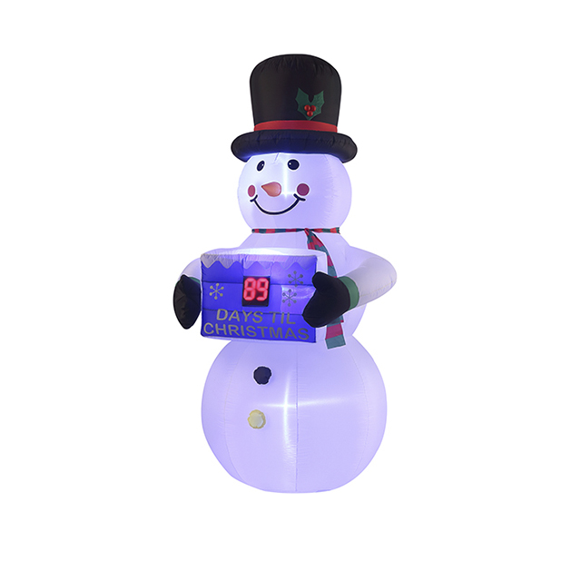 Boneco de neve inchable de 8 pies con sinal de conta atrás