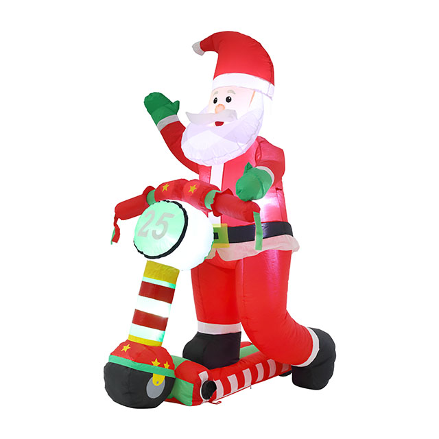 5FT Inflatable Santa Riding ẹlẹsẹ